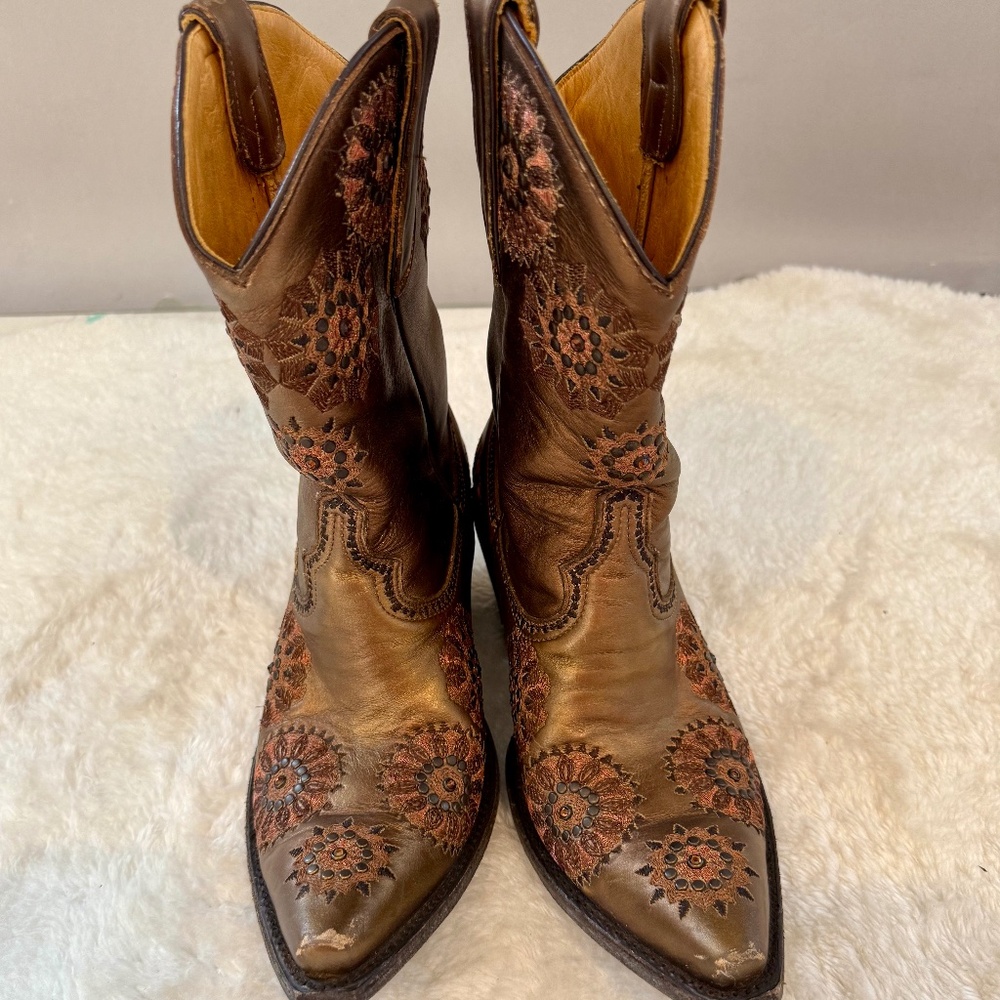Old Gringo Copper Spider Web Boots Size 9